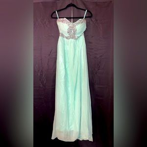 Bedazzled Sea-foam Green evening gown (PROM TIME!!!)